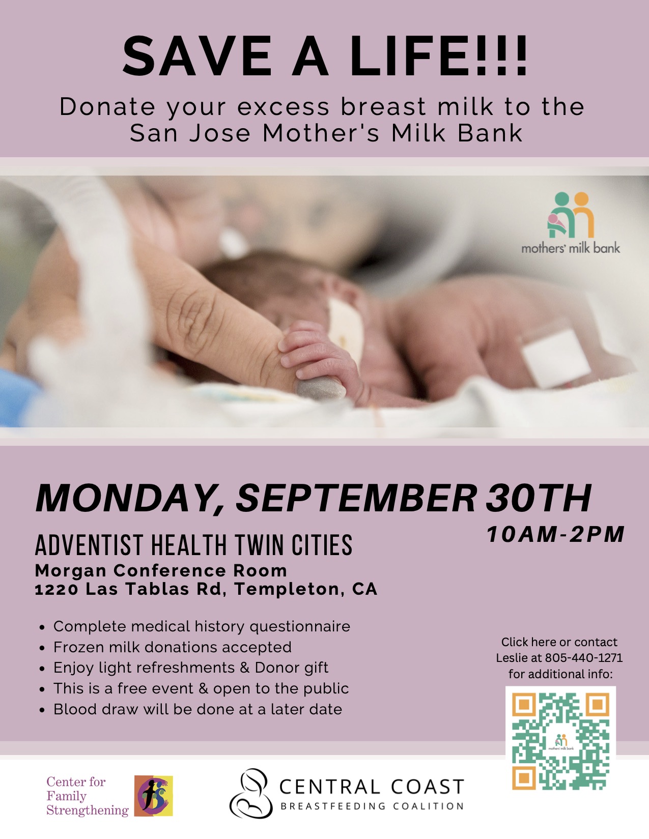 Breast Milk Drive, the Mother's Milk Bank, San Jose, California