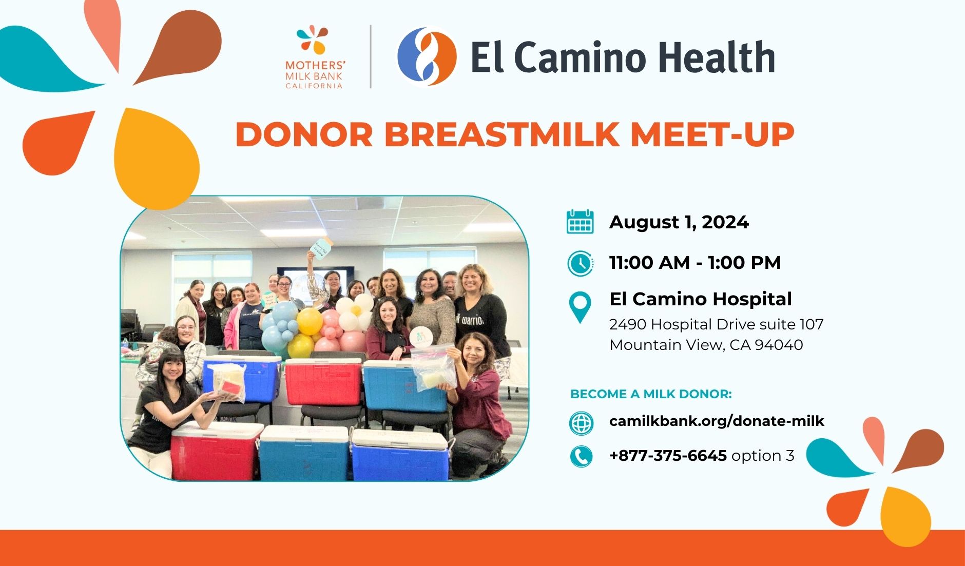 El Camino Hospital Donor Breastmilk Meet-up on August 1, 2024